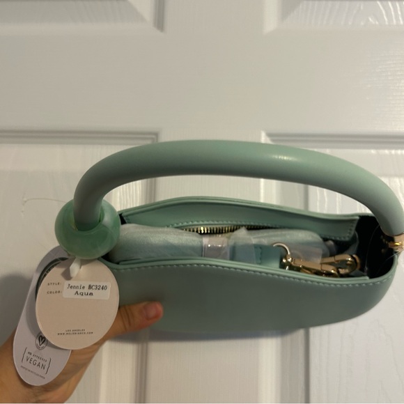 NWT Melie Bianco Vegan Leather Aqua Blue Small Hand Crossbody Bag - Picture 7 of 8